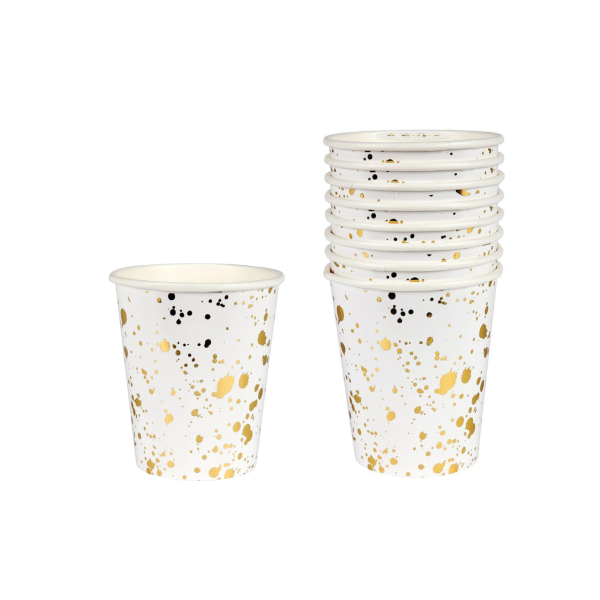 Gold Splatter Party Cups For Discount