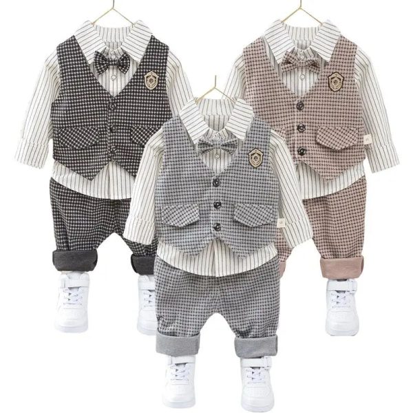 Striped Shirt Vest Pant Discount