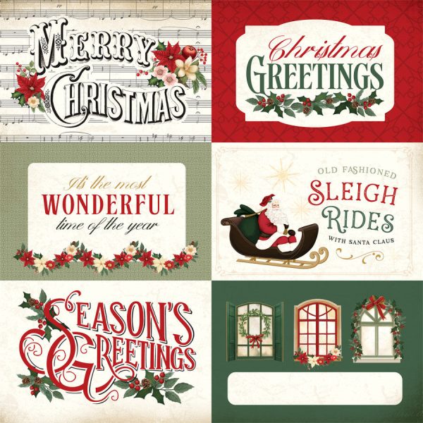 A VINTAGE CHRISTMAS 6X4 JOURNALING CARDS 12x12 Patterned Cardstock - Carta Bella Hot on Sale - Image 2