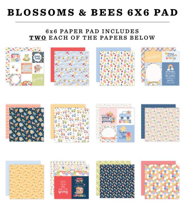 BLOSSOMS AND BEES 6x6 Paper Pad - Echo Park Discount - Image 2