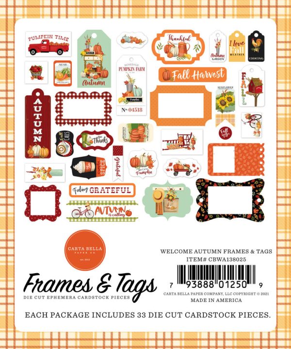 WELCOME AUTUMN Frames & Tags - Carta Bella Online Hot Sale - Image 2