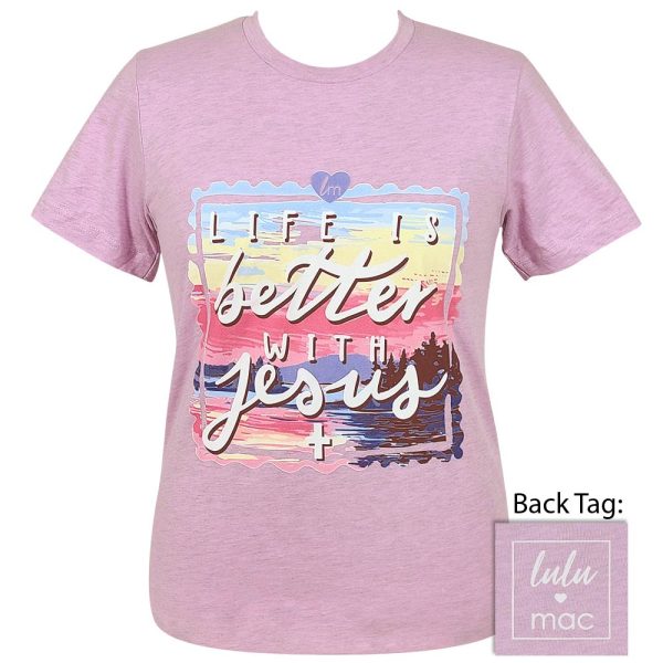 Lulu Mac - Better With Jesus - Heather Prism Lilac SS - LM73 Cheap