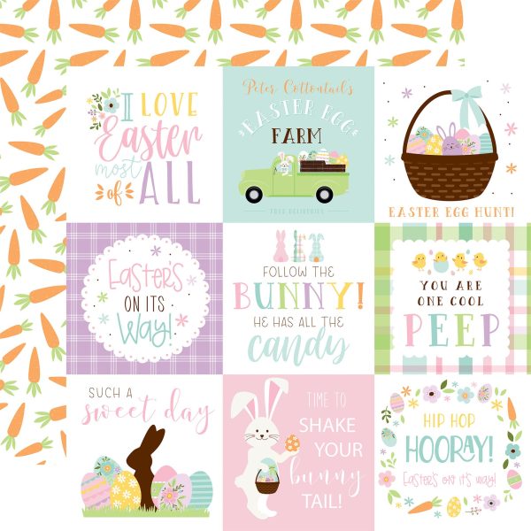WELCOME EASTER 4X4 JOURNALING CARDS - 12x12 Double-Sided Patterned Paper - Echo Park on Sale