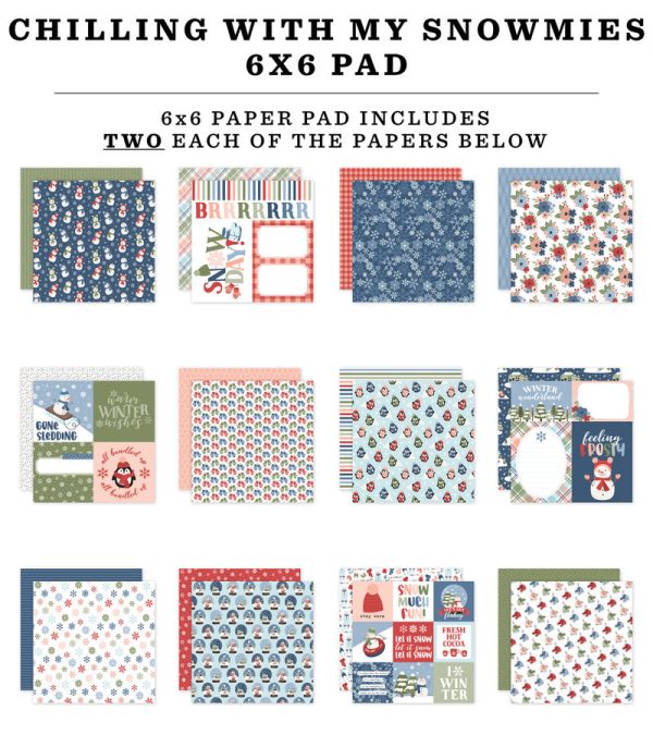 CHILLING WITH MY SNOWMIES 6x6 Paper Pad - Echo Park Discount - Image 2