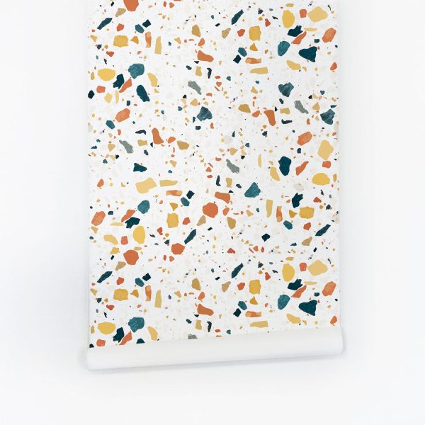 Bright Terrazzo Design Removable Wallpaper on Sale