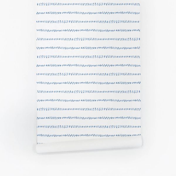 Blue watercolor spots removable wallpaper for coastal interiors Online now - Image 3