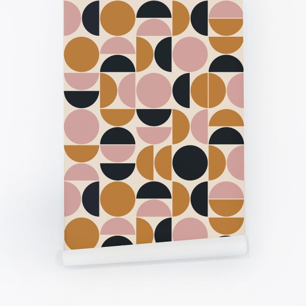 Retro Colors Soft Geometric Wallpaper Online Sale - Image 3