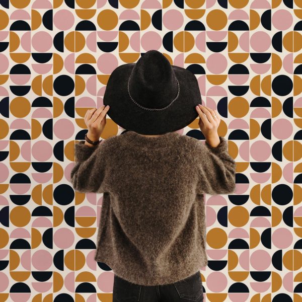 Retro Colors Soft Geometric Wallpaper Online Sale - Image 2