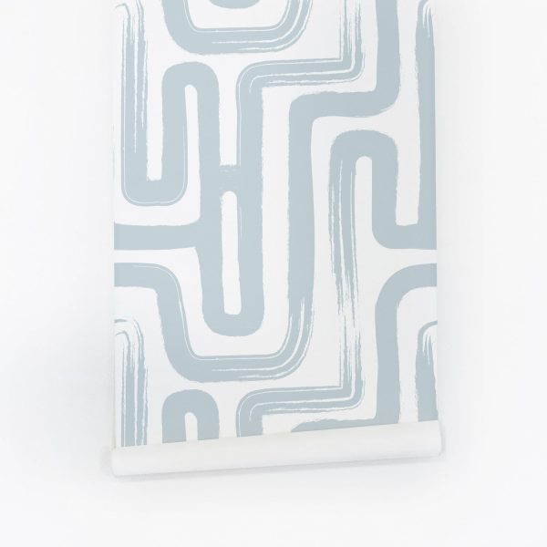 Blue Paintbrush Maze removable wallpaper Online - Image 4