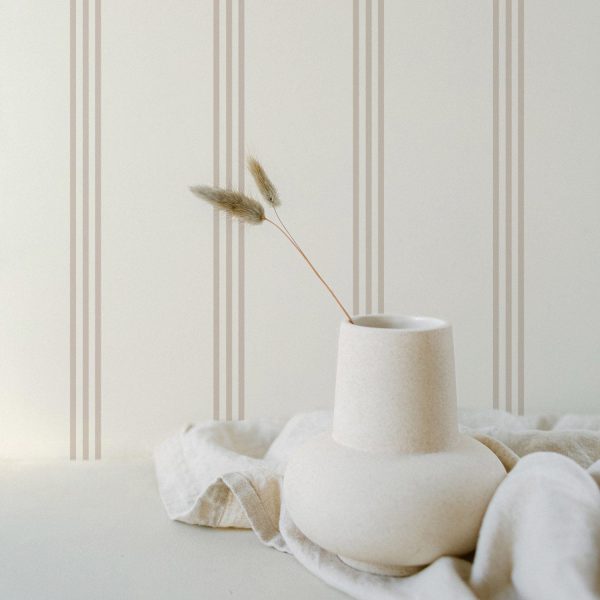 Minimal stripes removable wallpaper in Neutral Colors For Cheap - Image 2