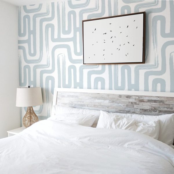 Blue Paintbrush Maze removable wallpaper Online