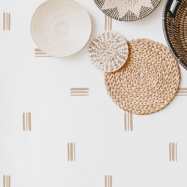 Beige brush strokes print removable wallpaper Sale - Image 2