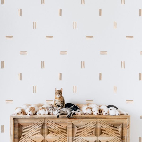 Beige brush strokes print removable wallpaper Sale - Image 3