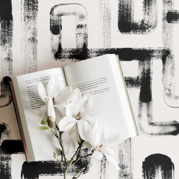 London Metro Lines removable wallpaper in black and off white Online Sale - Image 4