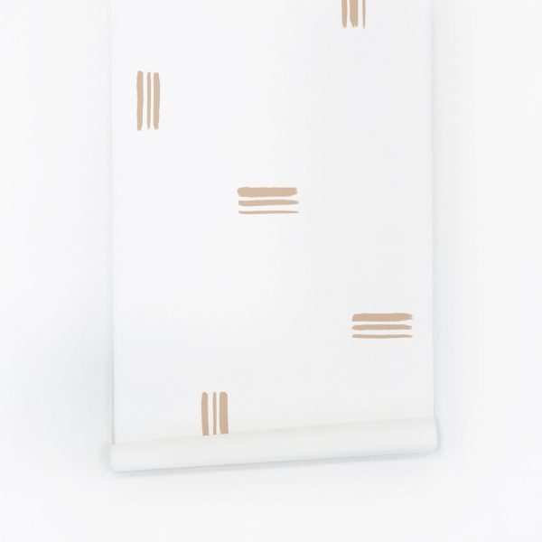 Beige brush strokes print removable wallpaper Sale - Image 4