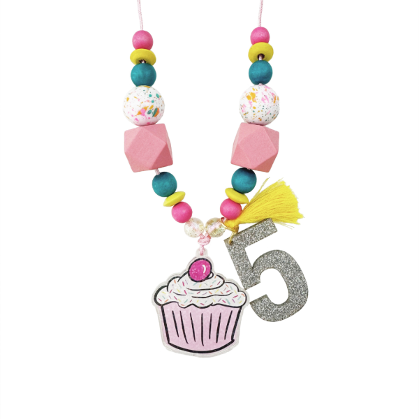 5th Birthday Cupcake Necklace on Sale