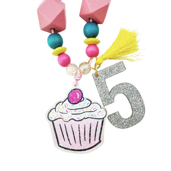5th Birthday Cupcake Necklace on Sale - Image 3