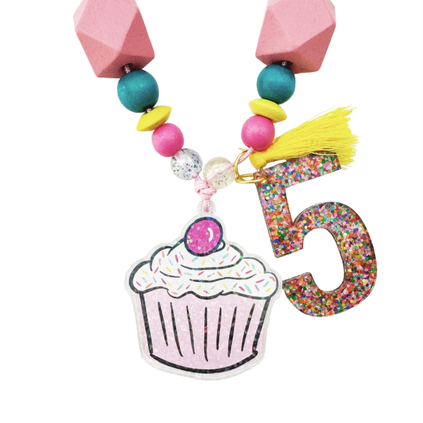 5th Birthday Cupcake Necklace on Sale - Image 4